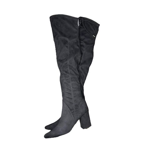 NEW Marc Fisher Okun Over Knee High Boot Black Block Heel Side Zip Women 9 - Picture 6 of 8